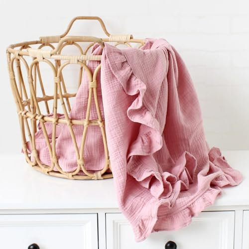 REEG Babydecke, bestickt, personalisierbar, Babydecke, Kinderwagen-Decke, Geschenk für Neugeborene, personalisierbare Decke mit Namen (Mauve, nicht personalisierbar)