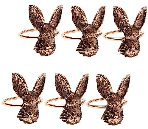 COLLBATH 6stücke Teiliges Serviettenringe Hasenform Aus Metall Dekorative Tischdeko Für Thanksgiving Geeignet Für Zuhause Restaurants Und Feiern Langlebig Und Leicht Zu Reinigen