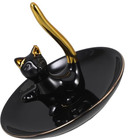 LIFKOME Keramik Schmuckschale Katzenmotiv Kleine Ringablage Platzsparendes Schmucktablett Für Damen Elegantes Schlüssel Und Schmuckorganizer Vielseitig Für Zuhause