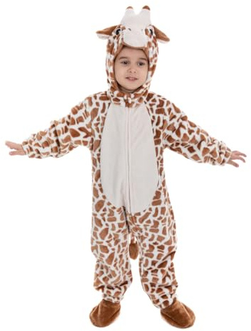 HSCTEK Baby Giraffe Costume, Infant Giraffe Cosplay Newborn Boys Girls, Toddler Halloween Onesie Suit Kids 18-24 Months Brown