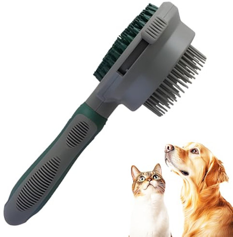 Hundebürste, Katzenbürste,katzenbürste langhaar, Doppelseitige Haustierbürste mit Massagefunktion, hundebürste kurzhaar, Geeignet für Katzen und Hunde