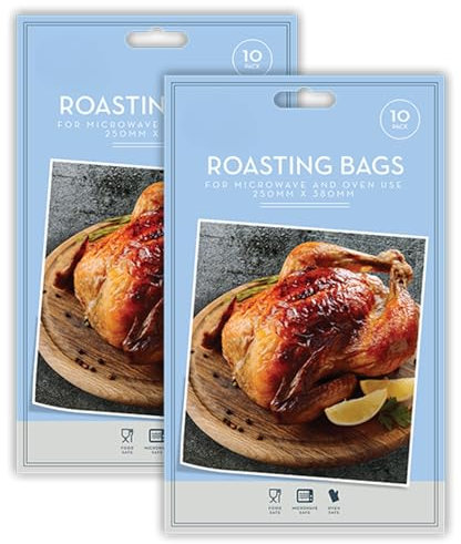 Lot de 20 grands sacs à rôtir pour four et micro-ondes | Sacs de cuisson sans BPA pour viande, volaille, poisson et légumes | Sacs pour mijoteuse, stockage des aliments, congélateur, sacs de