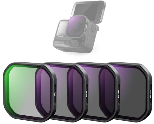 NEEWER 4er Pack ND Polfilter Set Kompatibel mit Insta360 Ace Pro 2, PL/ND8/ND16/ND32 Graufilter, Nicht kompatibel aktualisierten Version des neu gestalteten runden Objektivschutzes, FL-A95