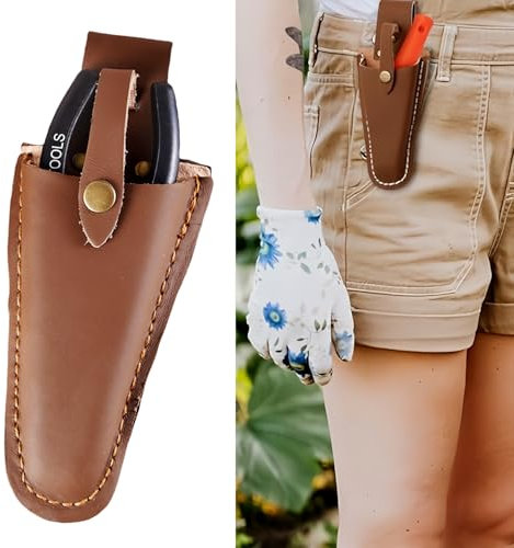 1 pcs Holster,Tool Belt Pouch,Durable Leather Sheath Pouch Holder Gardening Tools Holster Belt Case for Garden Pruning Pliers Shears Scissors or Knife,Tools Gifts for Men Dad Husband Him