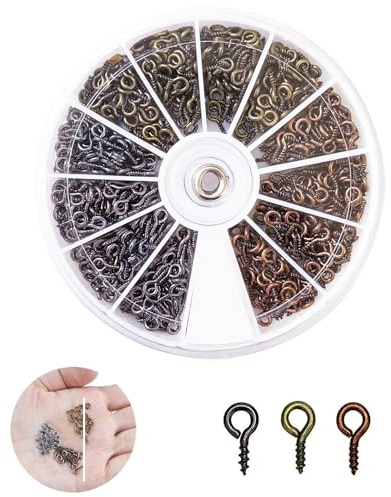 ZFKXGS 600PZ Occhielli a Vite Piccoli 4x8mm Ganci a Vite con Occhiello Mini Ganci Avvitabili Perni a Vite con Occhielli Filettati a Vites Autofilettanti per Resina Gioielli Fai Da Te Perlina, 3 Colori
