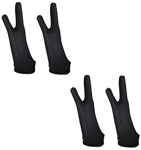 STOBOK 2pairs Digital Drawing Gloves for Sketching Two-Finger Artist Glove Right Left Hand Smudging Breathable for Painting and Digital Art