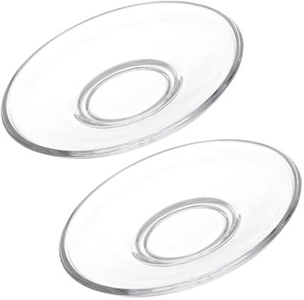 Alipis Soucoupes à Thé Rondes en Verre Transparent 2 Pièces