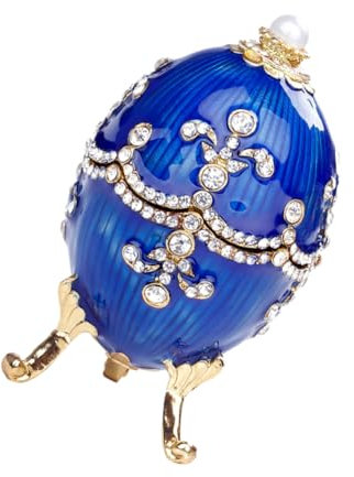 Homoyoyo Boîte De Rangement Pour Bijoux En Alliage D'œuf Orné De Cristaux Élégant Petit Coffret Porte-bijoux Femme Décoration Maison Compacte