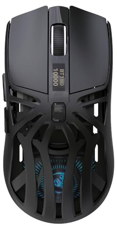 Générique 2025 Nouveau 3 Modes sans Fil Gaming Mouse 1000hz 500mah Rechargeable 10000dpi USB Type C Macro Optique Bureau Souris pour Pc (Noir)