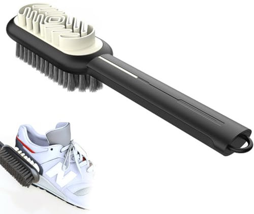 Spazzola Scarpe, Spazzola Scarpe Pelle, 2 in 1 Spazzola per Scarpe in Camoscio, Pulisci Scarpe, Spazzola Scarpe Scamosciate, Lava Scarpe, Kit di Pulizia per Camoscio e NabukNero