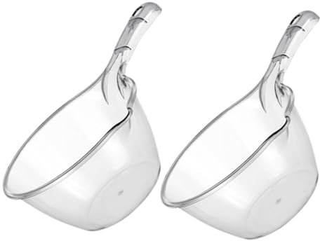 Holibanna Cucharón De Agua De Cocina y Bañera Grande, Plástico Resistente, Diseño Reutilizable, Adecuado Para Uso Doméstico y Regar Plantas, Set De 2 Unidades Color Gris