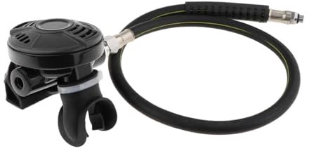 perfk Atemregler der zweiten Stufe für Tauchen mit Schlauch, Mundstück, Tauchzubehör, Tauchschnorchel, Atemregler der 2. Stufe für Taucher, Schwarz