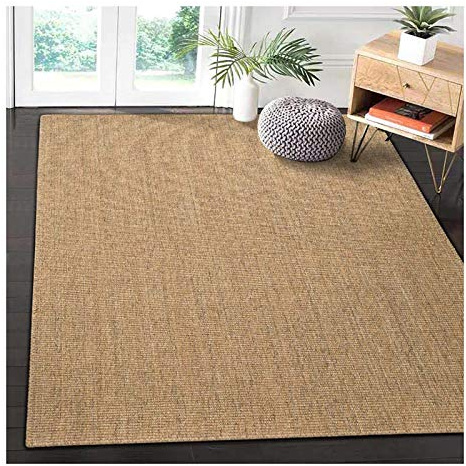 Generisch Natürlicher Sisal-Teppich, handgefertigt, Jute-Läufer, Katzenkratzmatte, Balkon-Leinen-Bodenteppich mit Rutschfester Rückseite, Beige