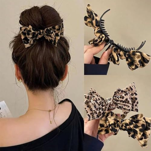 Pinzas Para El Pelo, 2PCS Pinzas Pelo Mujer, Hair Clip, Con Estampado De Leopardo, Adecuado Para Cabello Grueso, Fino, Rizado Y Largo