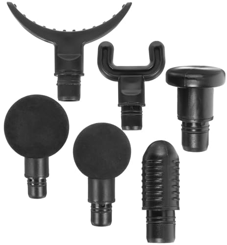Massagekopf Adapter Schwarz für 6 Stück Fitness Massagegeräte | Abs Ausführung, Austauschbare Aufsätze, Kompatibel mit Tragbaren Geräten