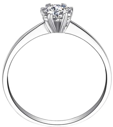 Tolldek Freundschaftsringe Platin PT950 Echt, Weiß 0.2ct Labor Erstellt Diamant Klassiker Partnerringe Rundschliff, Diamantring Platin, Gr.63 (20.1)