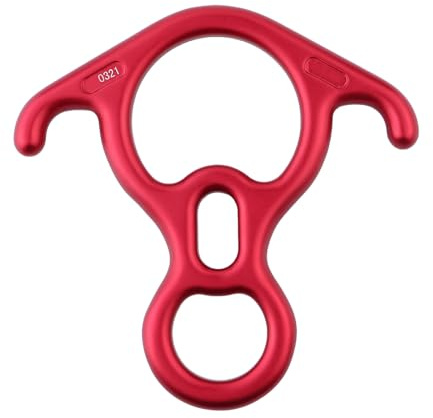 HGENAHGTF Climbing Rings Descender Figures 8 Descender for Abseiling and Rescuing Operations Resist Coating Aluminum Alloy Eight Rock Climbing Rappelling Device Multi Purpose Lightweight Equipment