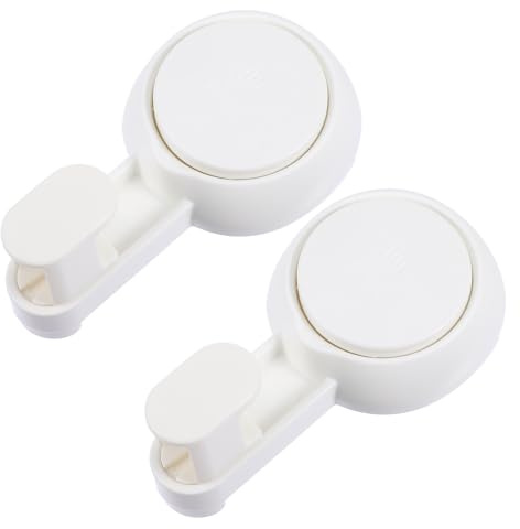 SEWACC Lot de 2 Crochets à Ventouse Abs sans Perçage, Réutilisables Cuisine et Salle de Bain, Support Robuste pour Pots et Cuillères, Installation Facile sans Outil