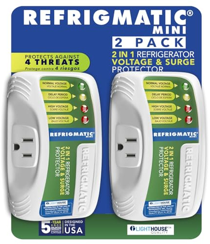 Refrigmatic WS-36300 Electronic Voltage & Surge Protector for Refrigerators Up to 27 cu. ft. Protect Your Refrigerator Against High and Low Voltage, Brownouts and Spikes, (2 Pack)