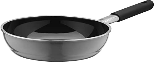 WMF Fusiontec Mineral Bratpfanne Induktion 24 cm, High-Tech Keramik, abnehmbare Hitzschutz-Silikonhülle, kratzfest, grau