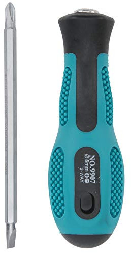 Destornillador de Doble Propósito H5X75mm, Mango ABS Antideslizante, Punta de Acero Cromo-Vanadio 6150, Magnético, Cruz PH1/SL5