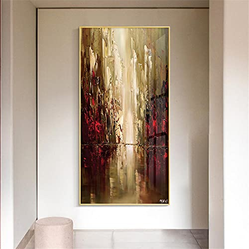 Bilder Poster Kunstdrucke Gemälde Handgemachte Gold Silber Fantasie Stadt Ölgemälde Auf Leinwand Große Größe Moderne Abstrakte Vertikale Kunst Bild Für Hauptwanddekor 70X100 cm