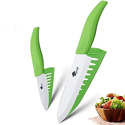 DZCP Cuchillo de Cocina Cuchillos de cerámica Cuchillos de Cocina 3 4 5 5 6 Pulgadas Chef Chef Cock Set + Peeler Blanco Blanco Hoja DE Zirconia Mango Multi-Color HANDA Calidad (Color : 36 Inch Green)