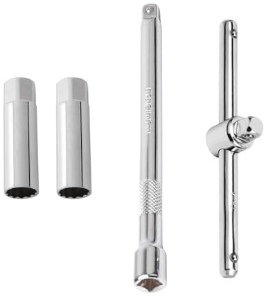 GOLRISEN 2 Stück Zündkerzenschlüssel für Zündkerzen 14mm /16mm schwenkbare magnetische Steckschlüssel Kerzenschlüssel Universal Zündkerzen Schlüssel mit Schiebe T Griff Entferner für Auto Motorrad