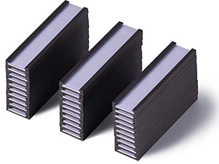 Eeoyu Magnetische Etikettenhalter mit Magneten, magnetische Datenkartenhalter mit durchsichtigen Kunststoffschutzfolien für Metallregal, Whiteboard, 30 Stück (0,5 x 3 Zoll)