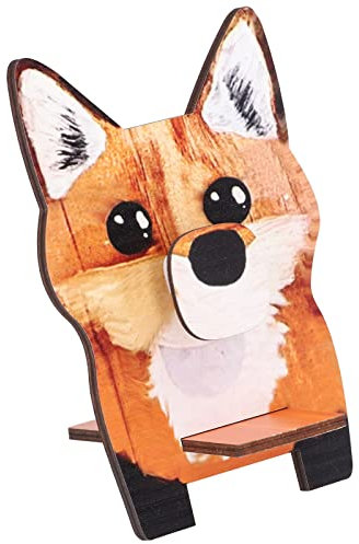 Kuuleyn Brillenhalter, Brillenständer, Brillenhalter in Tierform, einzigartiges schönes Design, natürlicher, geruchloser Brillenständer aus Verbundholz(Fuchs)