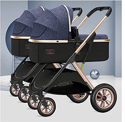 Passeggino doppio tandem e passeggino for bambini, passeggino for gemelli: passeggino gemellare compatto e accogliente, passeggino doppio for neonati con seduta in tandem, passeggino a ombrello tandem