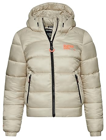 Superdry Damen Sports Bomberjacke mit Steppung Pelikan Beige 38