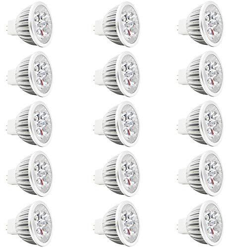 Mengjay 15 Stück MR16 GU5.3 LED Lampen 4W 300 Lumen 3000K Warmweiß Ersetzt für 30W Halogen LED Lampe Spots LED Leuchtmittel Energiesparlampe AC/DC 12V