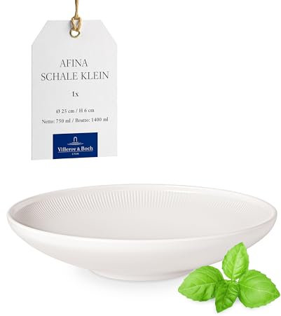 Villeroy & Boch - Coppa Afina in porcellana premium, bol medio per insalate e pasta, Made in Germany, lavabile in lavastoviglie e adatto al microonde, impilabile, bianco