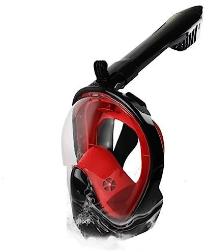 Taucherbrille Erwachsene Schnorchelset Tauchen Schnorcheln Schwimmmaske Mit Kamerahalterung Und Faltbarem Dry Top Schnorchel Tauchmaske (Color : Rood, Size : 13 * 19cm)