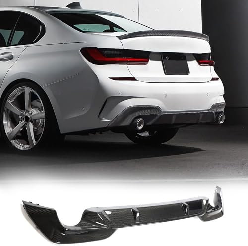 THOMIX Auto Heckstoßstange Diffusor für BMW 3er G20 (320i 330i 330e) M Sport 2019,Spoilerlippe Heckdiffusor,Auto Heckspoiler Heckstoßstange Lippe Hecklippe des Fahrzeugs Auto Zubehör
