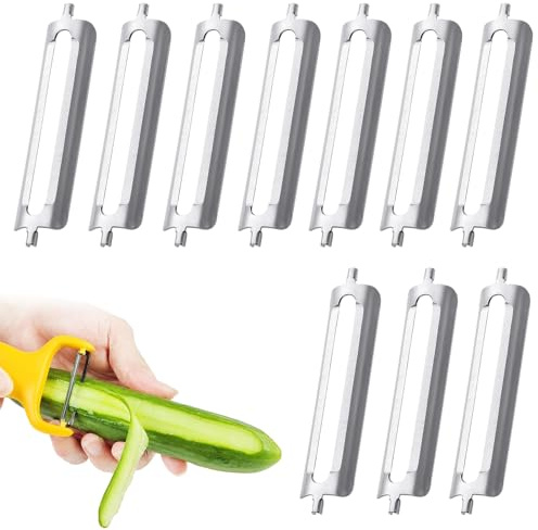 NICEIN®10PCS Cuchilla de Repuesto para pelador de 10 Piezas, Cuchillas de Repuesto para pelador de Patatas, triturado Plano, pelador Profesional, pelador, pelador de espárragos, Accesorios de Cocina