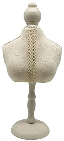 Adoorniequea Espositore per collane in legno con busto, organizer per collane