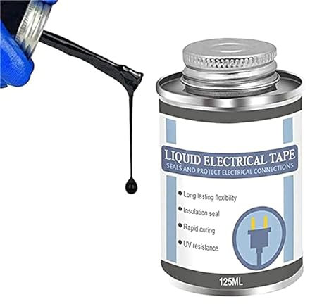 Liquid Insulating Rubber Coat, Liquid Insulation Electrical Tape, High Temperature Resistant Flame Retardant Glue, Waterproof Black Liquid Electrical Tape, 125ml (1)