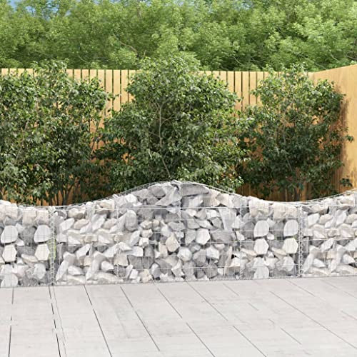 FUDUGEHMIOFWFJJ pflanzkübel groß,pflanzkasten Outdoor,Gabione mit Hochbogen 200x30x60/80 cm Verzinktes EisenGeeignet für Garten, Terrasse, Schlafzimmer, Wohnzimmer