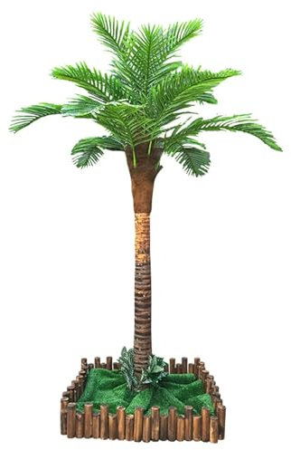 forestalk Faux Palmier pour Le Jardin, Palmiers Artificiels pour L'extérieur, Palmier Tropical Artificiel avec Tronc Debout, Décor De Palmier(Size:1.5m)