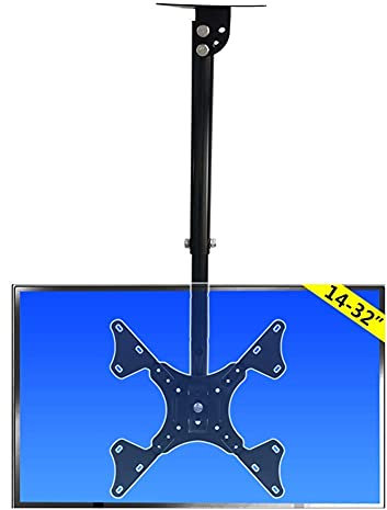 CAMEKIGZ Support TV, Support de Plafond TV Robuste et réglable, s'adapte à la Plupart des écrans Plats LED, LCD, OLED et Plasma de 14 à 32 Pouces, jusqu'à 30 kg, 200 à 200 mm