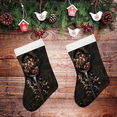 GFLFMXZW Weihnachtsstrümpfe, 45,7 cm, personalisierbar, gefüllt mit geschnittenen Nüssen, Weihnachtsstrumpf, Plüsch, Weihnachtsstrumpf, Dekorationen für Urlaub, große Strümpfe für Weihnachtsdekoration