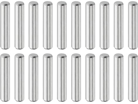 sourcing map 20 perni cilindrici da 5 mm x 25 mm, in acciaio inossidabile 316L, perni di supporto per mensole, perni di fissaggio, elementi di fissaggio in metallo, colore argento