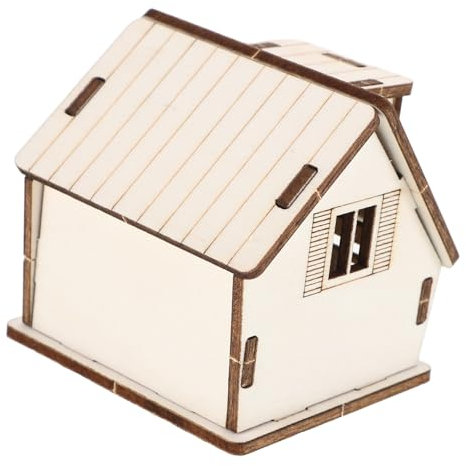 CHICAMPERA Miniatur Holzhaus Modell Realistisch Feine Details Sandtisch DIY Puppenhaus Deko Mikro Garten Landschaft