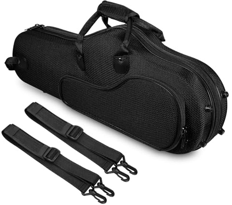 Leichte Altsaxophon Tasche mit Verstellbaren Schultertaschen, Schwarz | Oxford Gewebe, Große Kapazität und Stoßfest, Abnehmbare Gurte für Schulen und Konzerte