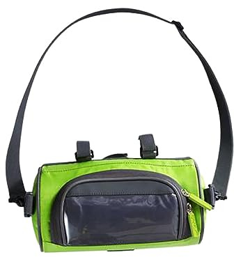 JUMPLAWN Multifunktionale Fahrradlenkertasche mit Touchscreen Handyhalterung Verschleißfest für Mountainbike Rennrad Citybike Werkzeugtasche Vorderrahmentasche Grün