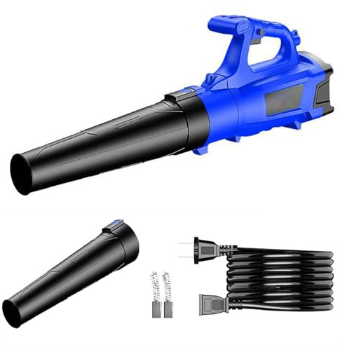 LVSEWOA Soplador de Hojas inalámbrico de 7000 W, Aspirador y soplador de Hojas, 17 000 r/min, 6 velocidades Ajustables, Aspirador y triturador de Hojas (5000 W, 10 Metros de Cable)