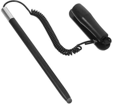 Lápiz Óptico Negro Jr13-t Retráctil de Aluminio y Acero Inoxidable | Punta Suave de Alta Precisión, Compatibilidad, Soporte para Bolígrafo, Uso en Tableta y Salpicadero
