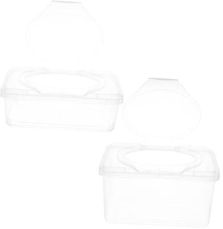 VALICLUD 2piezas Caja para Toallitas Húmedas Transparente Dispensador de Viaje Tapa Contenedor Rellenable para Coche y Baño para Almacenamiento de Toallitas